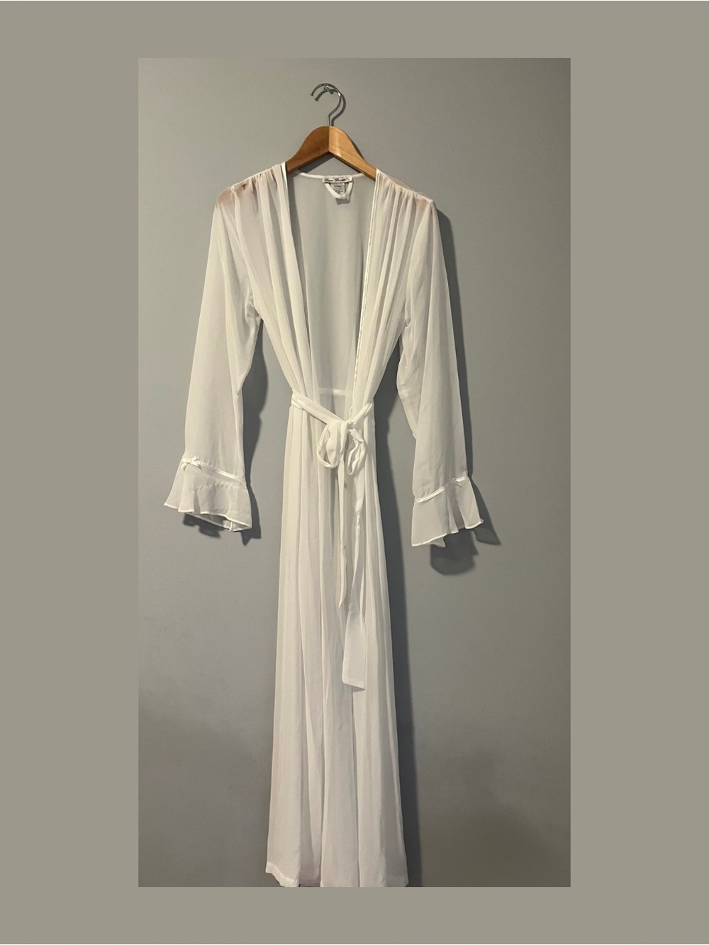 Dreamy Sheer White Maxi Robe - Romantic + Elegant Cottagecore Nightwear - Bridal